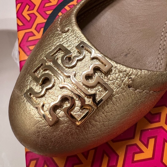 Tory Burch Gold Melinda Ballet Flats - Picture 13 of 13